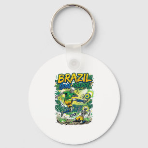 Brasil Ziel Energie Skelett Stürmer Nationen Schöp Schlüsselanhänger