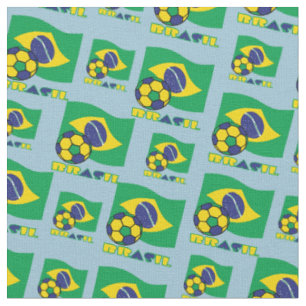 Brasileiro Fußball und Flagge Brasilien auf Portug Stoff