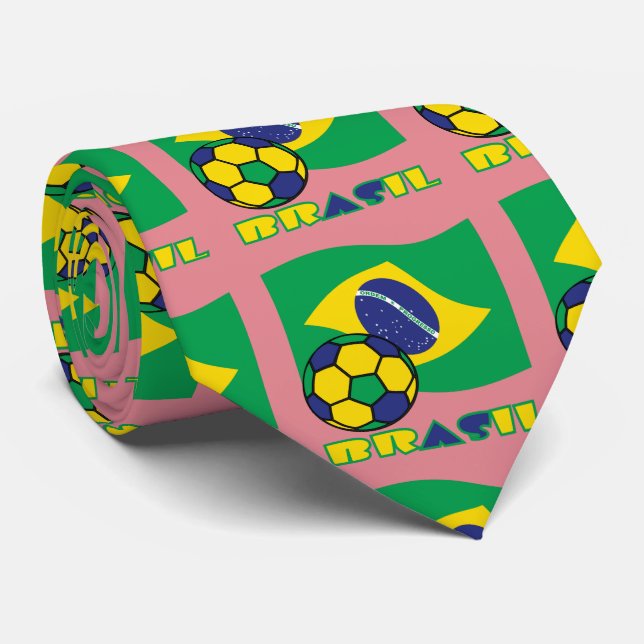 Brasileiro Futebol e Bandeira Krawatte (Gerollt)