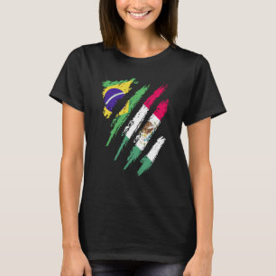 Brasilflagge Mexiko Gewachsen Patriot Land Streife T-Shirt
