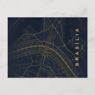 Brasília Brasilien Karte Minimale Postkarte