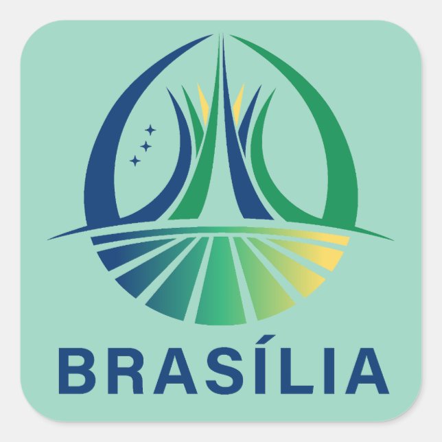 Brasilia Brazil Capital Quadratischer Aufkleber (Vorderseite)