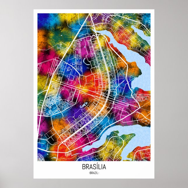 Brasília Brazil City Map Poster (Vorne)