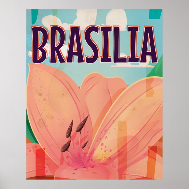 Brasilia Vintage Travel Poster (Vorne)