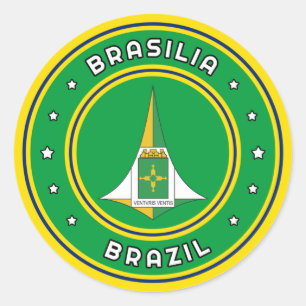 Brasilia-Wappen Brasilien Runder Aufkleber