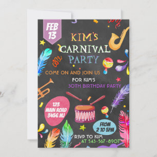 Brasilian Carnival Thema Einladung Design