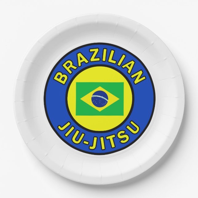 Brasilianer Jiu Jitsu Pappteller (Vorderseite)
