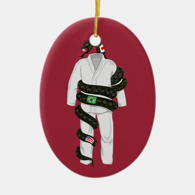 Brasilianer Jiu Jitsu Schlange Keramik Ornament (Vorne)