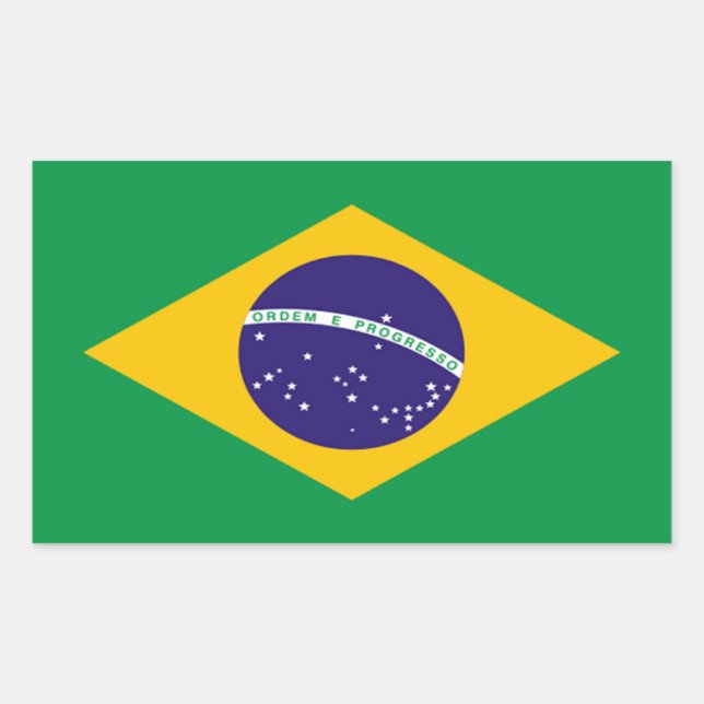 Brasilianfahne Rechteckiger Aufkleber (Vorderseite)