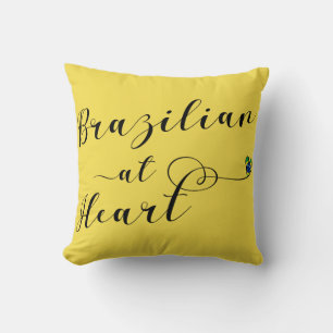 Brasilianisch am Heart Throw Cushion, Brasilien Kissen