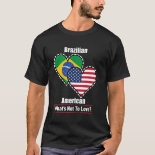 Brasilianisch-amerikanische Herzflaggen Was man li T-Shirt