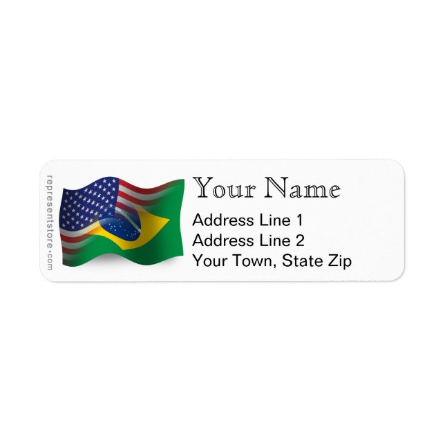 Brasilianisch-amerikanische Waving Flag (Vorne)