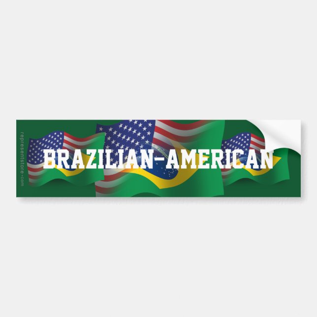 Brasilianisch-Amerikanische wellenartig bewegende Autoaufkleber (Vorne)