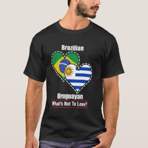 Brasilianisch Uruguayischer Herz Flaggen Was Nicht T-Shirt