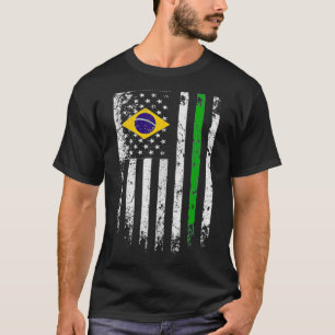 Brasilianische amerikanische Flagge    TPride T-Sh T-Shirt