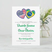 Brasilianische amerikanische Herzflags Hochzeit