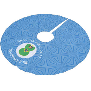 Brasilianische Angel-Flagge für Hanukkah Personali Polyester Weihnachtsbaumdecke