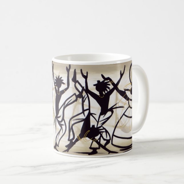 Brasilianische Bahia Kunst: Holz malen und Festiva Kaffeetasse (VorderseiteRechts)