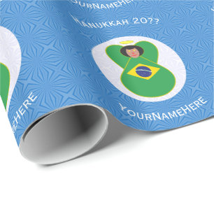 Brasilianische Engel Chanukka-Flagge Personalisier Geschenkpapier
