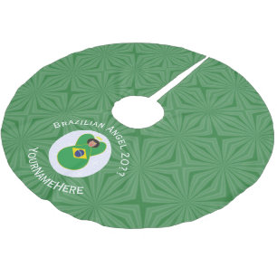 Brasilianische Fahne für den Weihnachtsangel Perso Polyester Weihnachtsbaumdecke