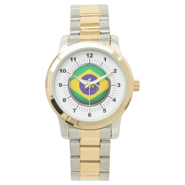 Brasilianische Fahne für Frauen - Oversized Two-To Armbanduhr (Vorderseite)