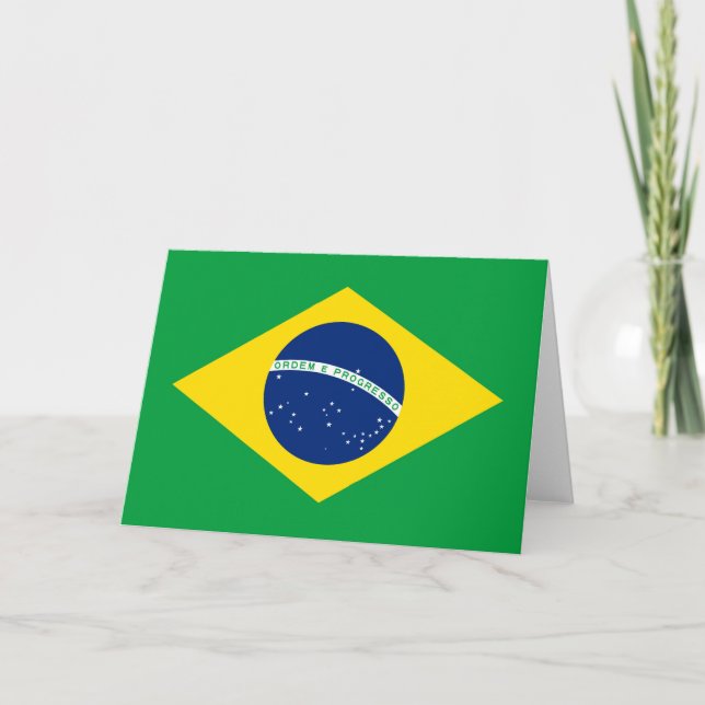 Brasilianische Flag-Grußkarte Karte (Vorderseite)