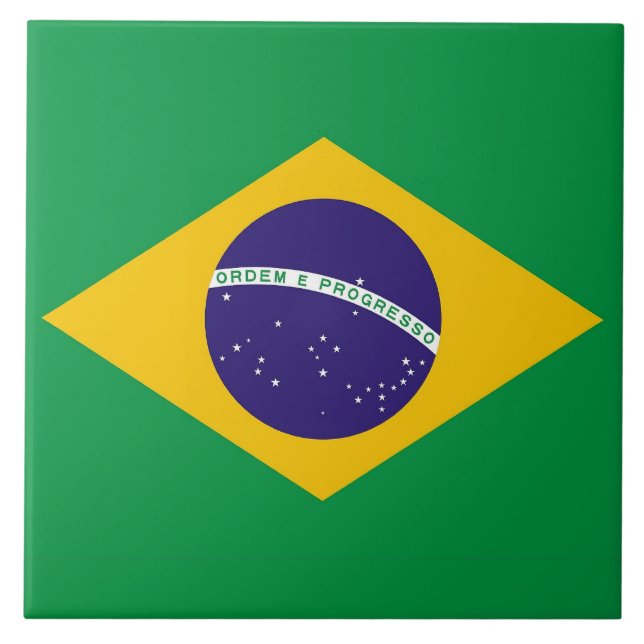 Brasilianische Flag Tile Fliese (Vorderseite)