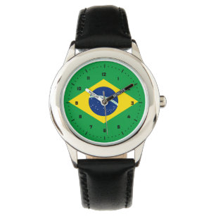 Brasilianische Flagge Armbanduhr