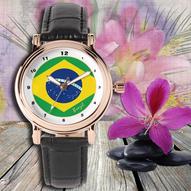 Brasilianische Flagge & brasilianische Trendmode / Armbanduhr (Von Creator hochgeladen)