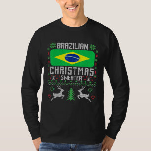 Brasilianische Flagge Brasilianischer Weihnachtssü T-Shirt