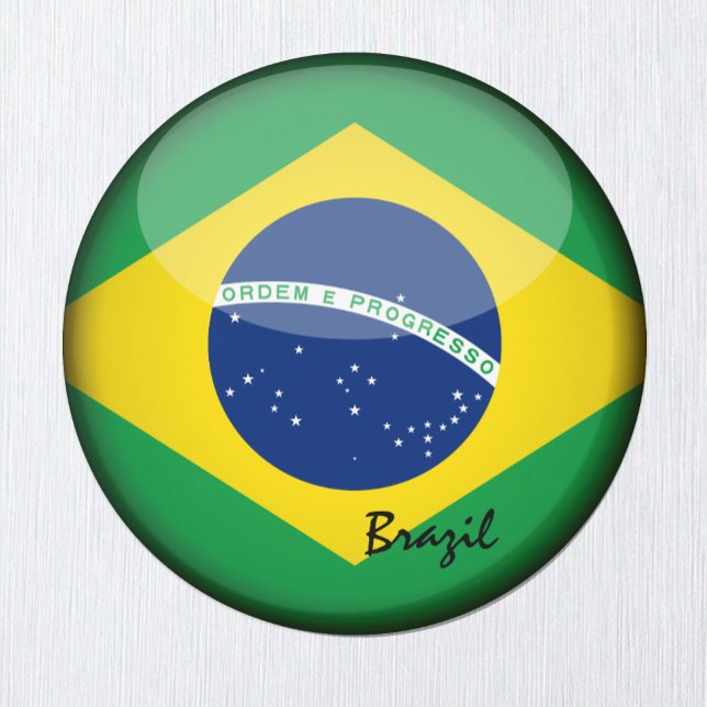 Brasilianische Flagge & Brasilien - Reise-/Sportfa Magnet (Von Creator hochgeladen)