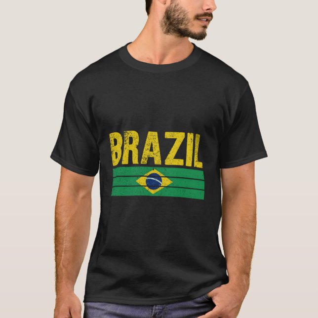 Brasilianische Flagge Brasiliens T-Shirt (Vorderseite)