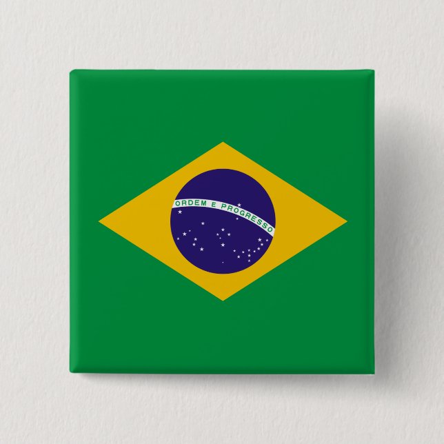 Brasilianische Flagge Button (Vorderseite)