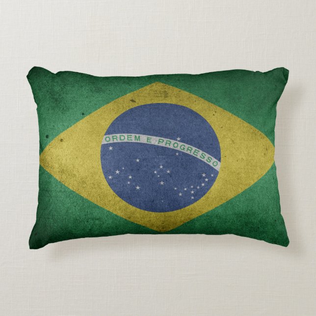 Brasilianische Flagge Dekokissen (Vorderseite)
