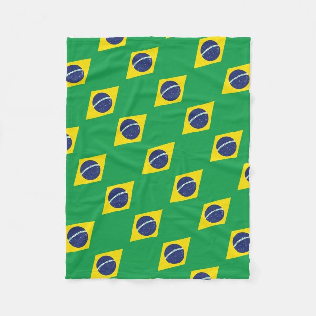 Brasilianische Flagge Fleecedecke (Vorderseite)