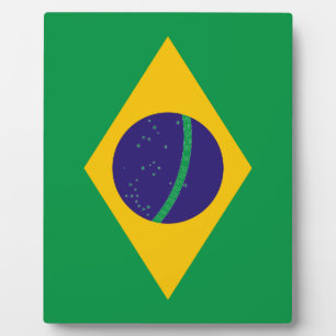 Brasilianische Flagge Fotoplatte