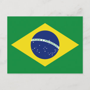 Brasilianische Flagge für benutzerdefinierte Postk Postkarte