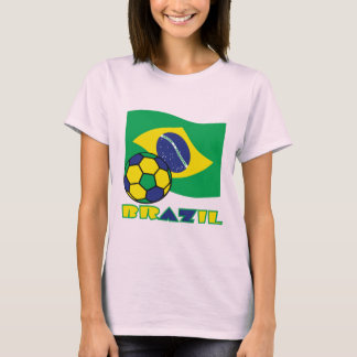 Brasilianische Flagge - Fußball-Ball T-Shirt