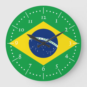 Brasilianische Flagge Große Wanduhr