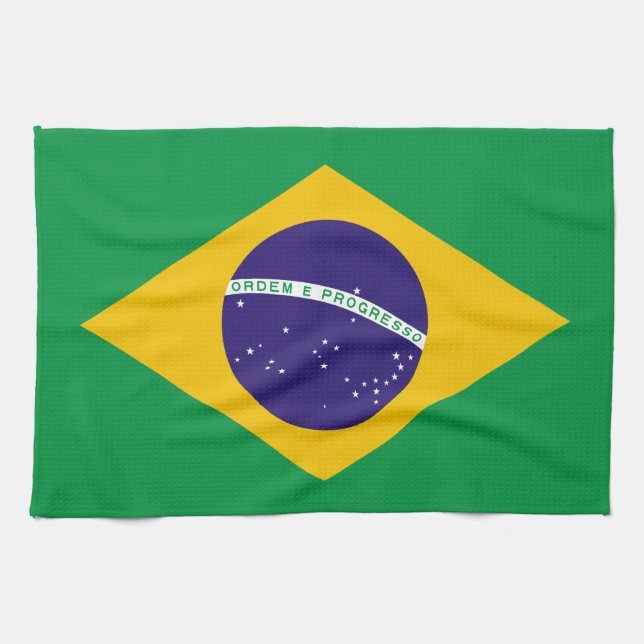 Brasilianische Flagge Handtuch (Horizontal)