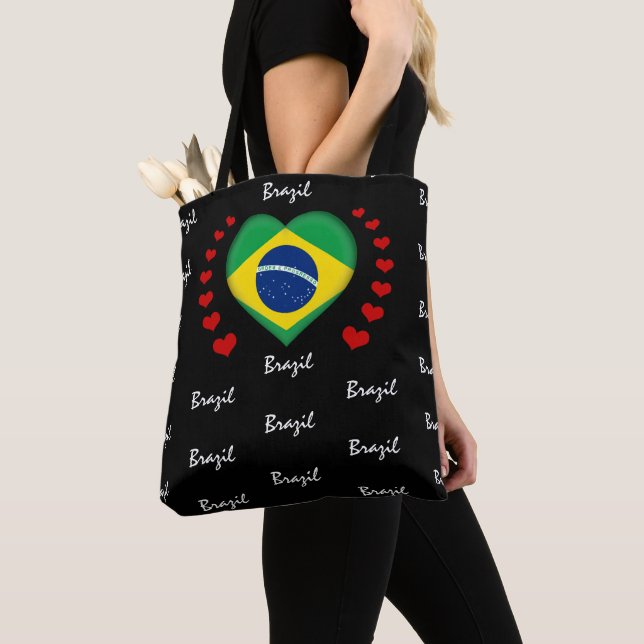 Brasilianische Flagge & Herz-brasilianische Flagge Tasche (Von Nahem)
