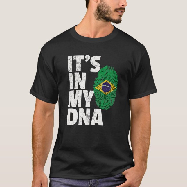 Brasilianische Flagge in meiner DNA Weihnachtsgif T-Shirt (Vorderseite)