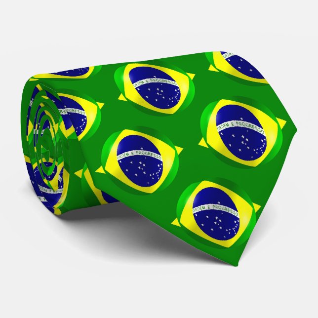 Brasilianische Flagge Krawatte (Gerollt)