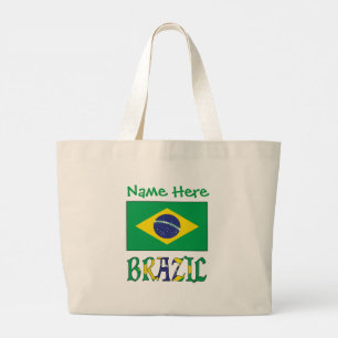 Brasilianische Flagge Personalisiertes Erbe Jumbo Stoffbeutel