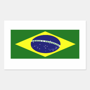 Brasilianische Flagge Rechteckiger Aufkleber