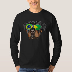Brasilianische Flagge Rottweiler Hund Brasilien Ta T-Shirt