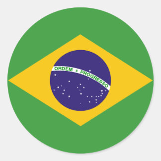 Brasilianische Flagge Runder Aufkleber