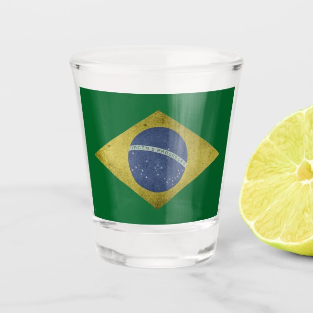 Brasilianische Flagge Schnapsglas (Vorderseite)