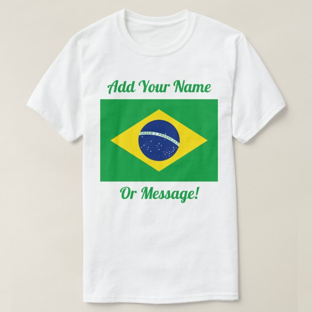 Brasilianische Flagge T-Shirt (Design vorne)
