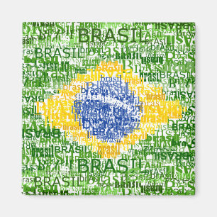 Brasilianische Flagge - Textul Brasilien Magnet